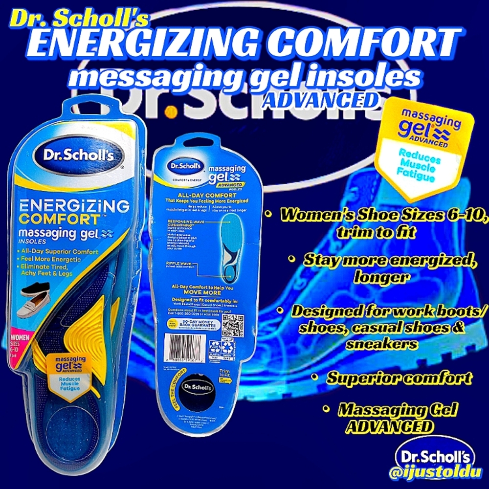 Dr. Scholl's Energizing Comfort Massaging Gel Advanced Insoles | Women Size 6-10